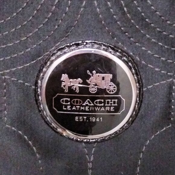 Coach Alex Signature Sateen Tote with Patent Leather Trim - Picture 2 of 14